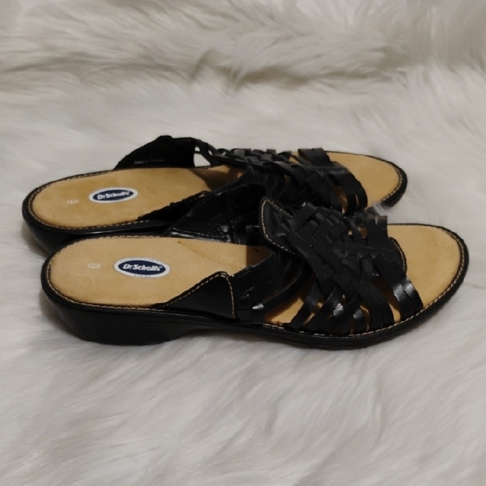 (#201) SALE! NWOT Dr. Scholl's Black Strappy Sandals Flat Sole Sz.6 - Picture 4 of 10